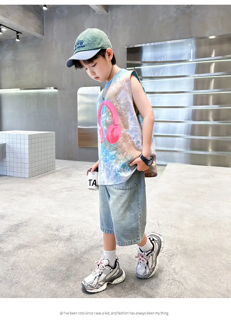 Trendy Boys' Tie-Dye Sleeveless T-Shirt Summer 2025 — feature 9