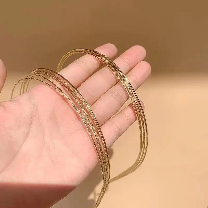 Bright Silk Golden Hair Hoop Four Seasons All-match — feature 2