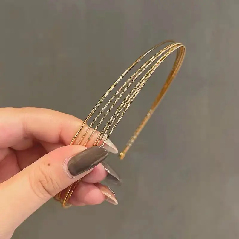 Bright Silk Golden Hair Hoop Four Seasons All-match — feature 3