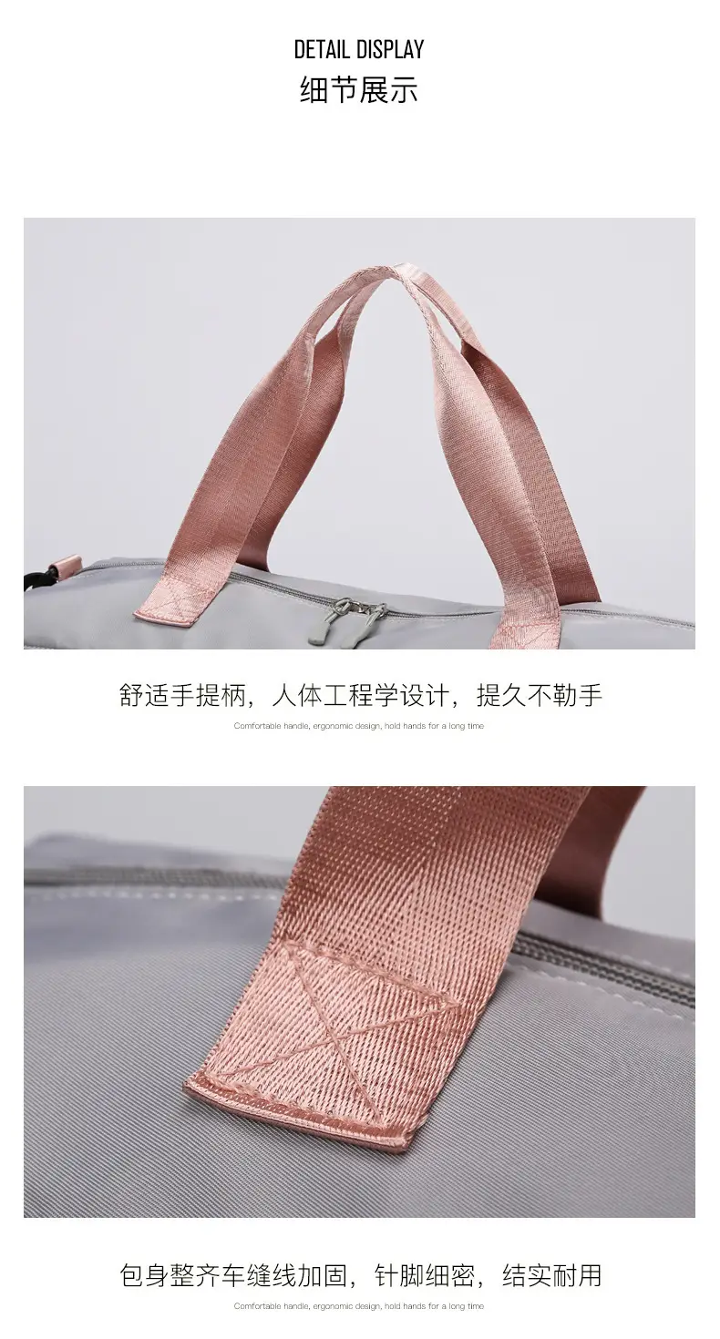 Women's Pink Dry Wet Separate Travel Bag Shoulder Crossbody — feature 14