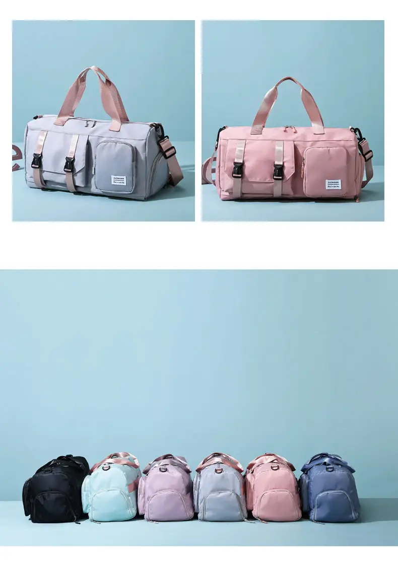 Women's Pink Dry Wet Separate Travel Bag Shoulder Crossbody — feature 24