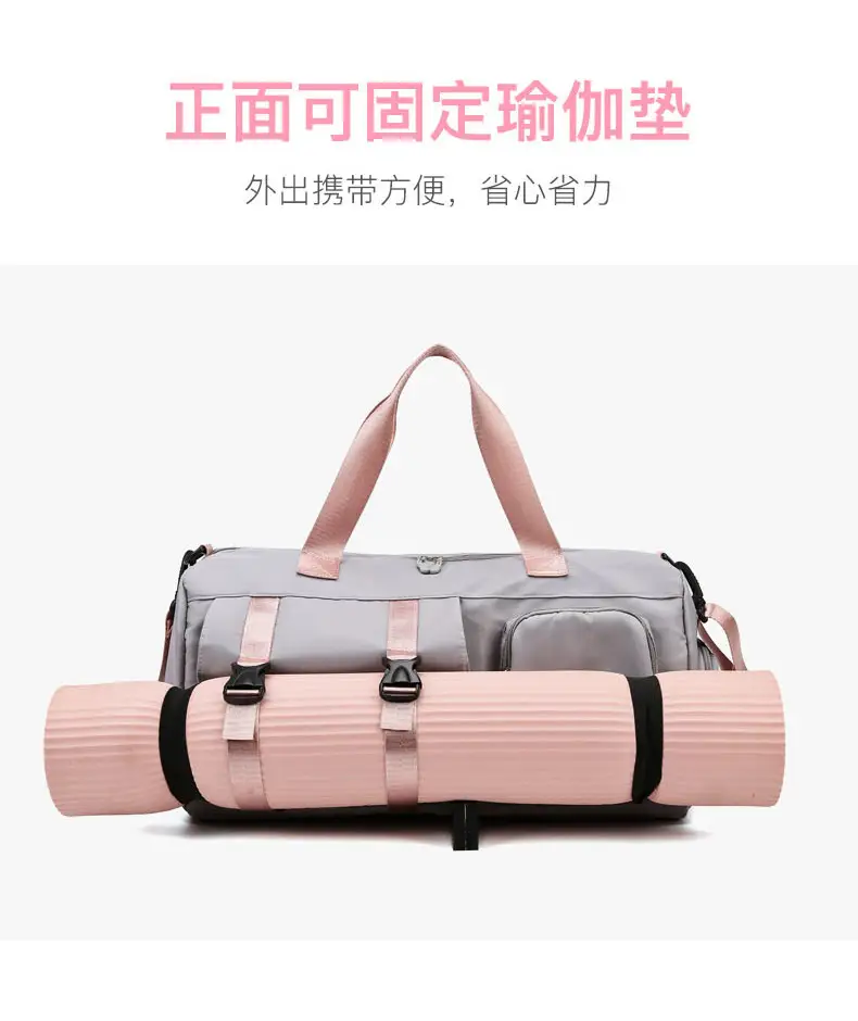 Women's Pink Dry Wet Separate Travel Bag Shoulder Crossbody — feature 31