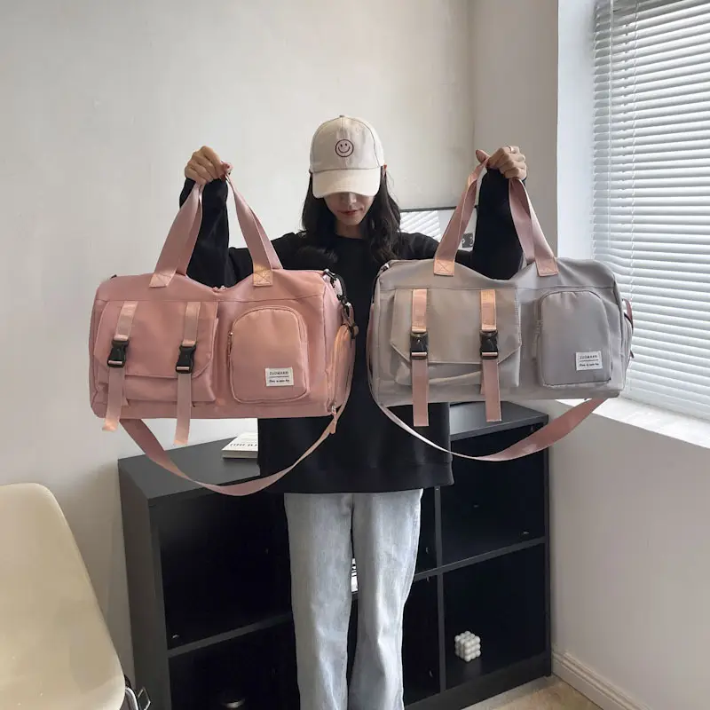 Women's Pink Dry Wet Separate Travel Bag Shoulder Crossbody — feature 39