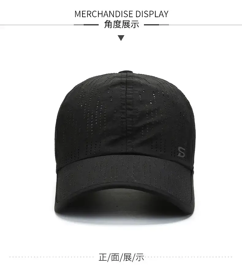 Men's Black Mesh Baseball Cap with Adjustable Strap — feature 6