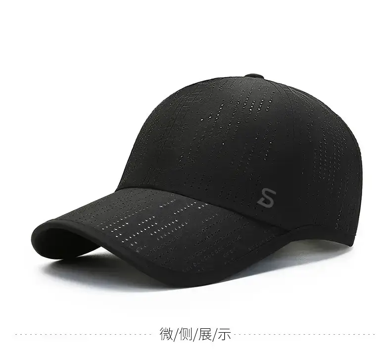 Men's Black Mesh Baseball Cap with Adjustable Strap — feature 7