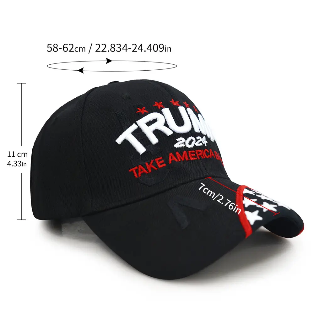 Pink 2024 Embroidered Baseball Cap with USA Flag Design — feature 1