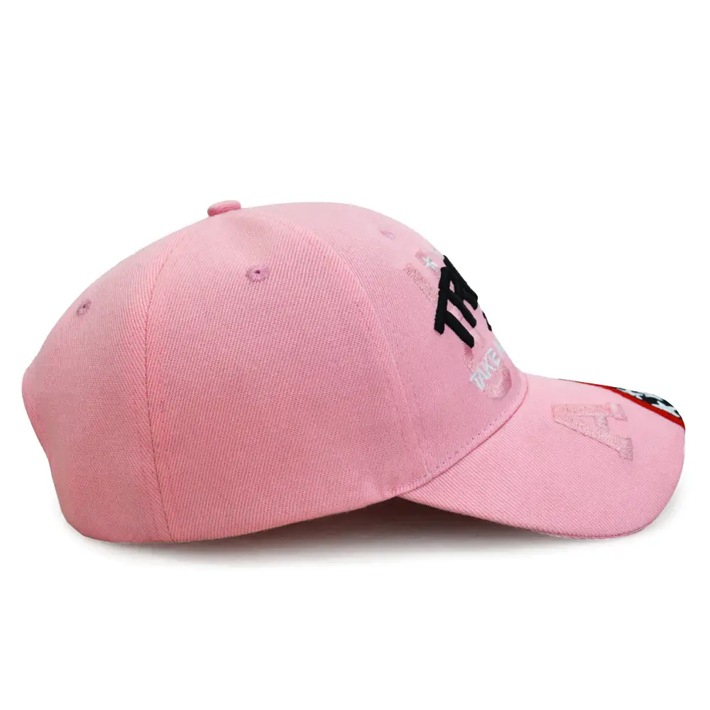 Pink 2024 Embroidered Baseball Cap with USA Flag Design — feature 10