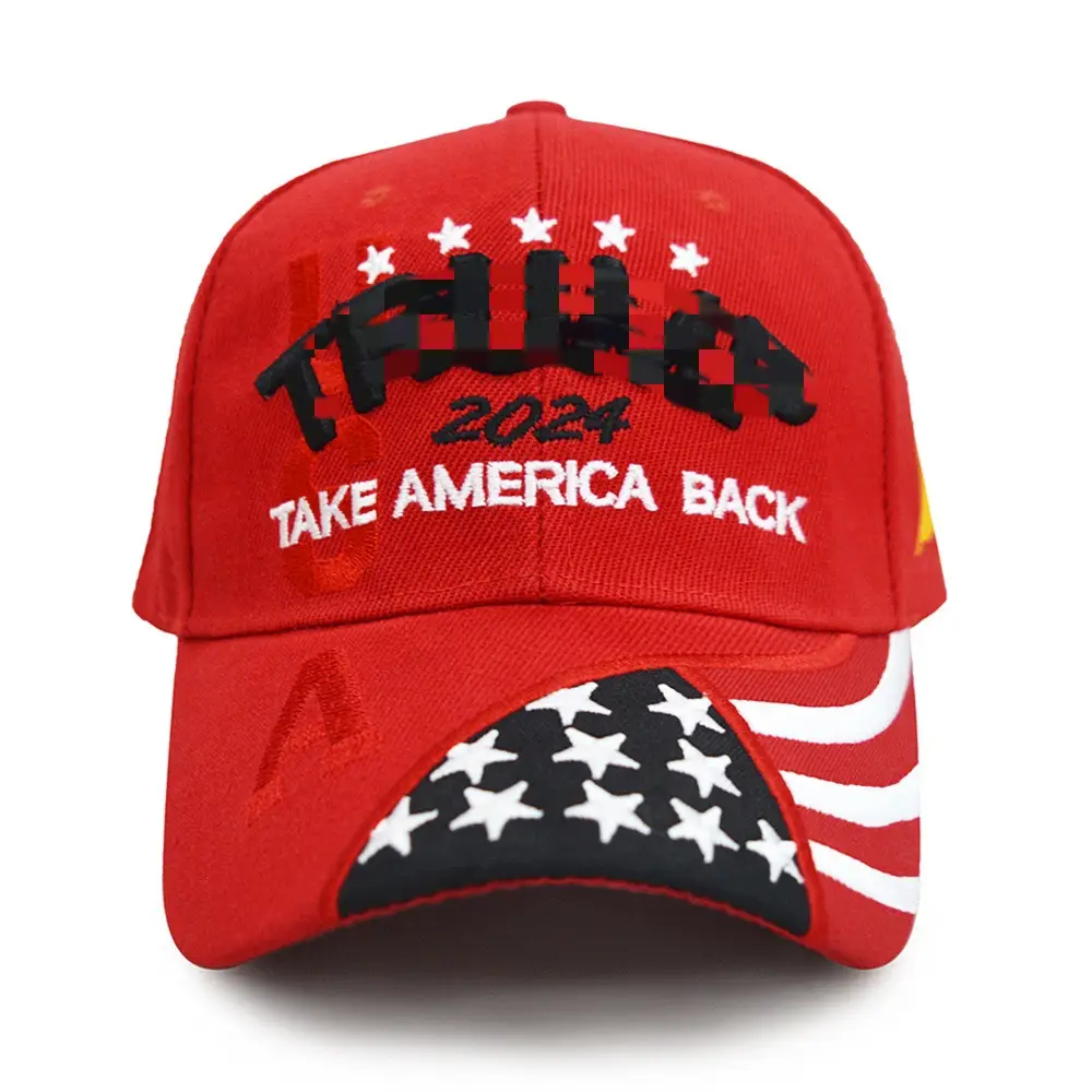 Pink 2024 Embroidered Baseball Cap with USA Flag Design — feature 12