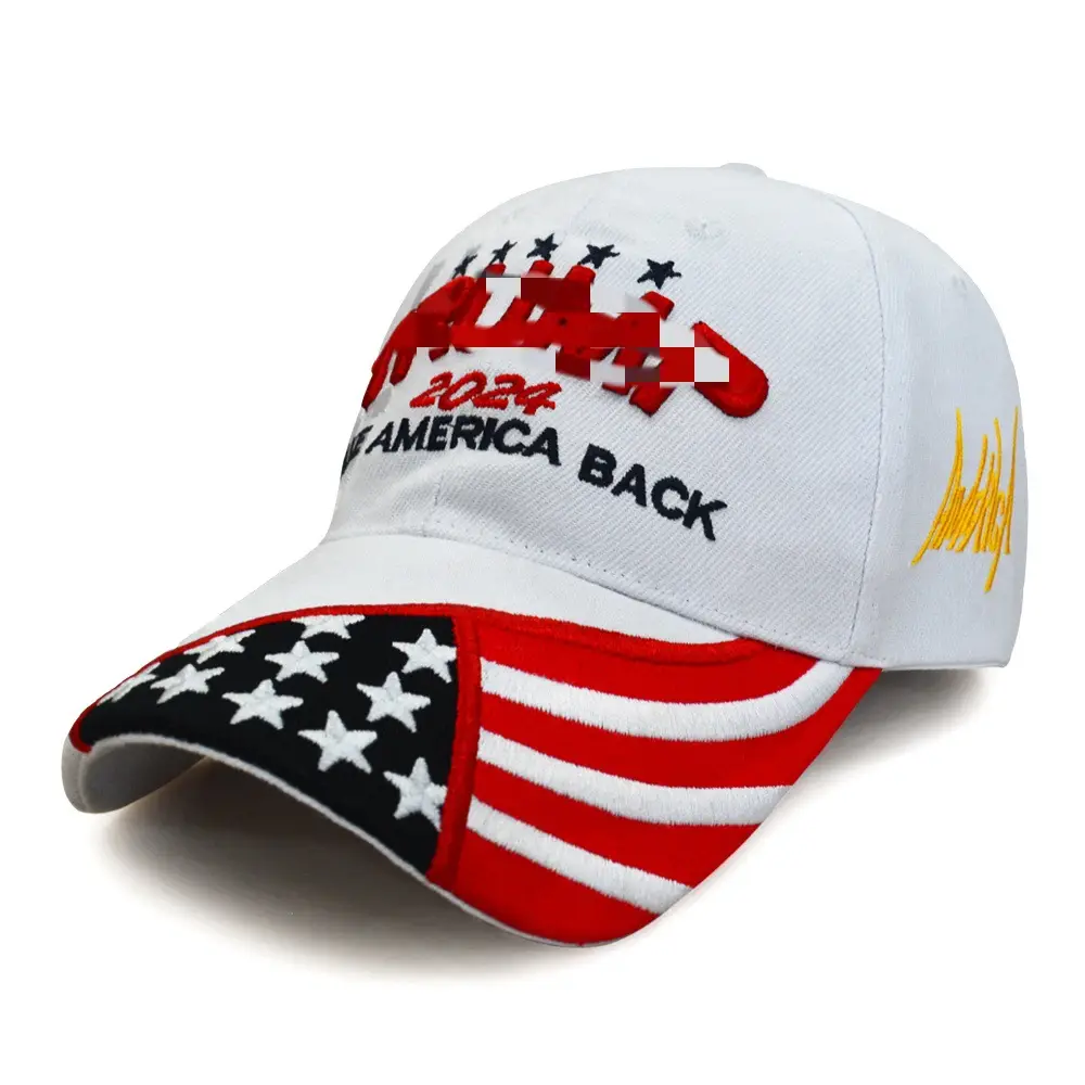 Pink 2024 Embroidered Baseball Cap with USA Flag Design — feature 7