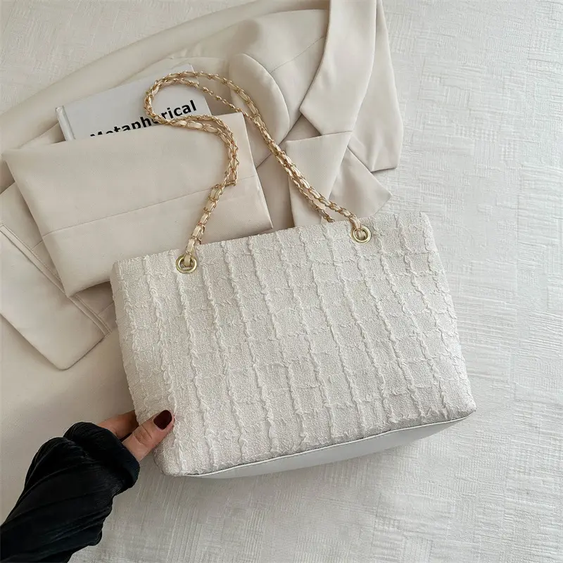 Grey Chain Shoulder Bag for Women 2024 Spring Summer - Image 2