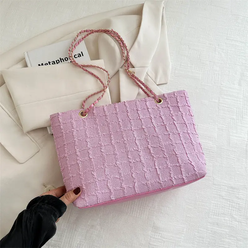 Grey Chain Shoulder Bag for Women 2024 Spring Summer - Image 4