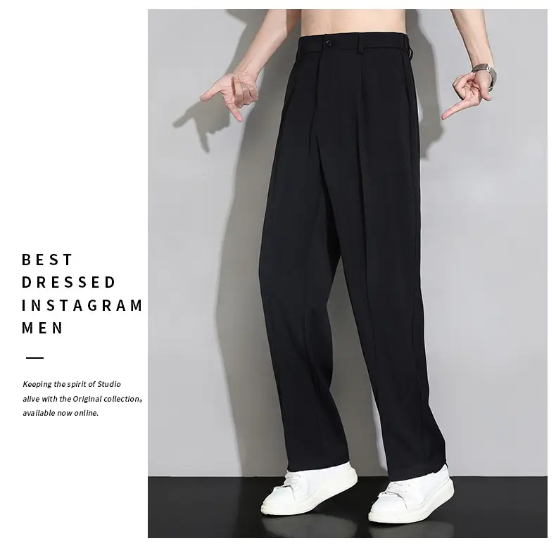Ice Silk Men's Summer Thin Wide Leg Pants — feature 11