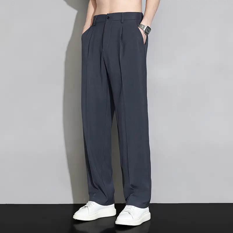 Ice Silk Men's Summer Thin Wide Leg Pants - Image 2