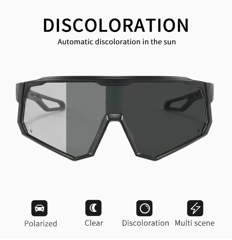 Cross-border sports cycling sunglasses large frame black polarized — feature 49