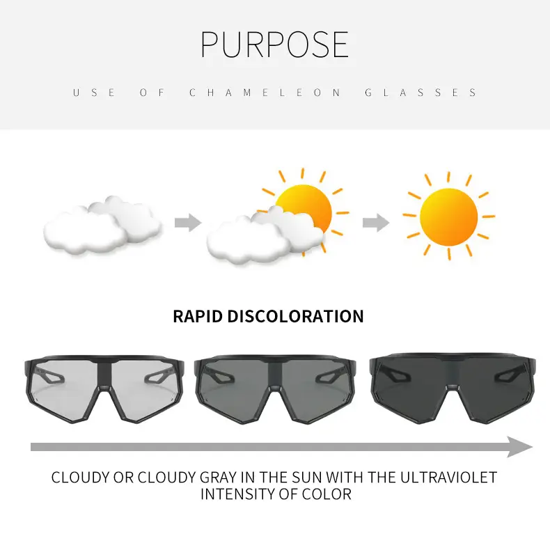 Cross-border sports cycling sunglasses large frame black polarized — feature 50