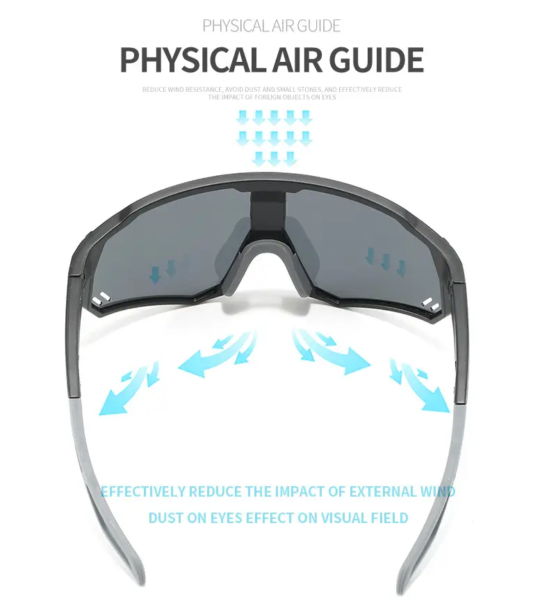 Cross-border sports cycling sunglasses large frame black polarized — feature 51