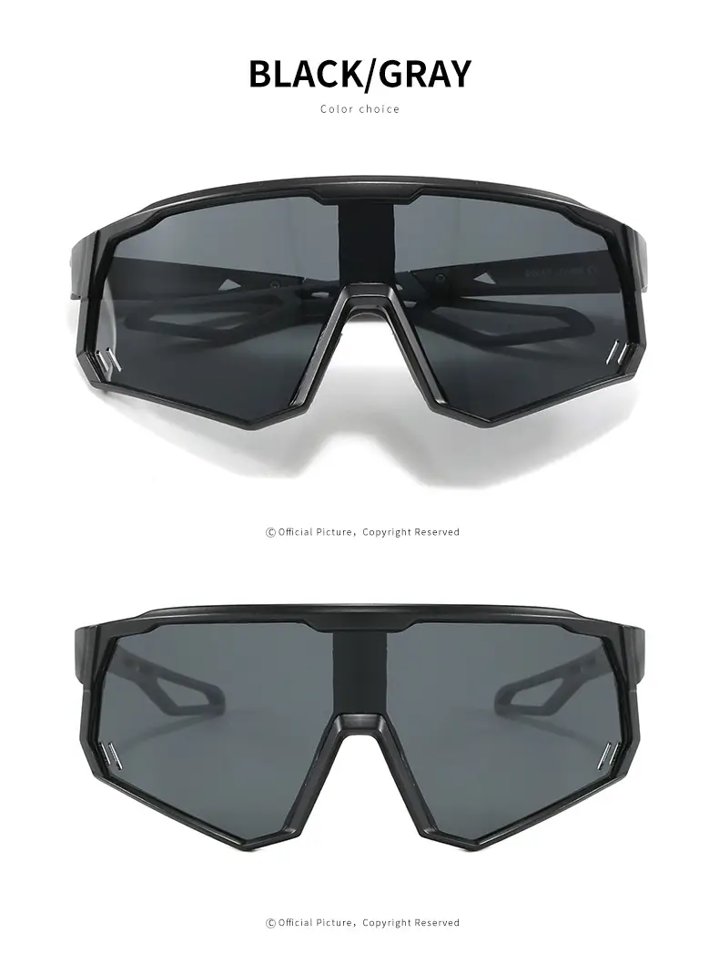 Cross-border sports cycling sunglasses large frame black polarized — feature 57