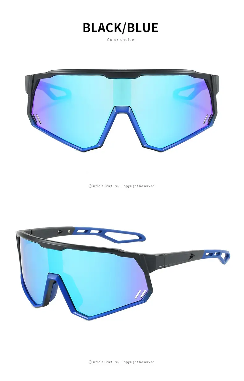 Cross-border sports cycling sunglasses large frame black polarized — feature 64