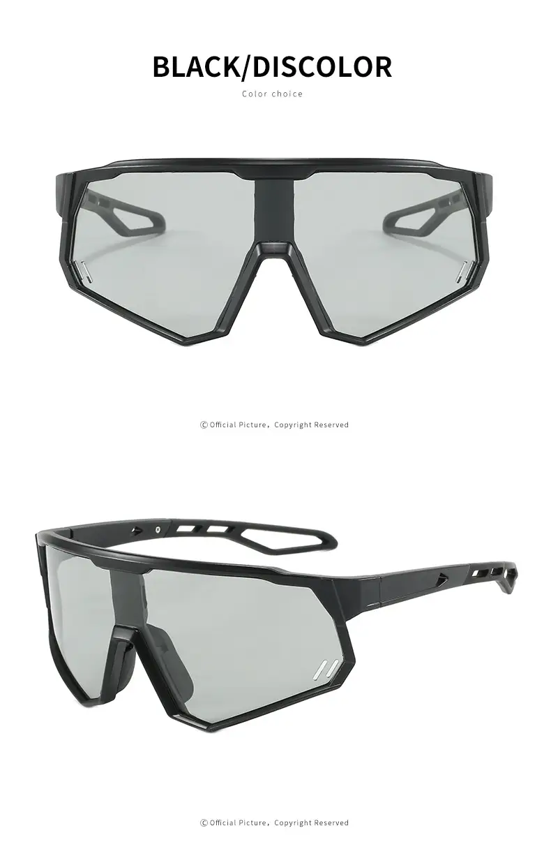 Cross-border sports cycling sunglasses large frame black polarized — feature 65