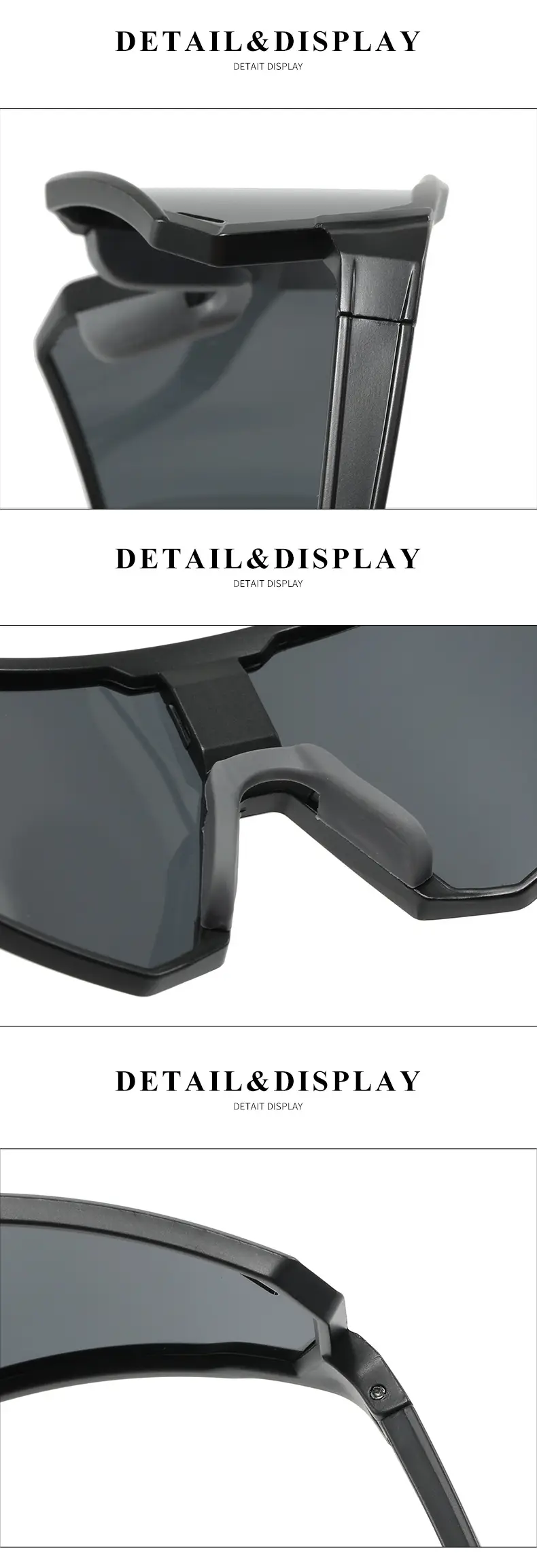 Cross-border sports cycling sunglasses large frame black polarized — feature 70
