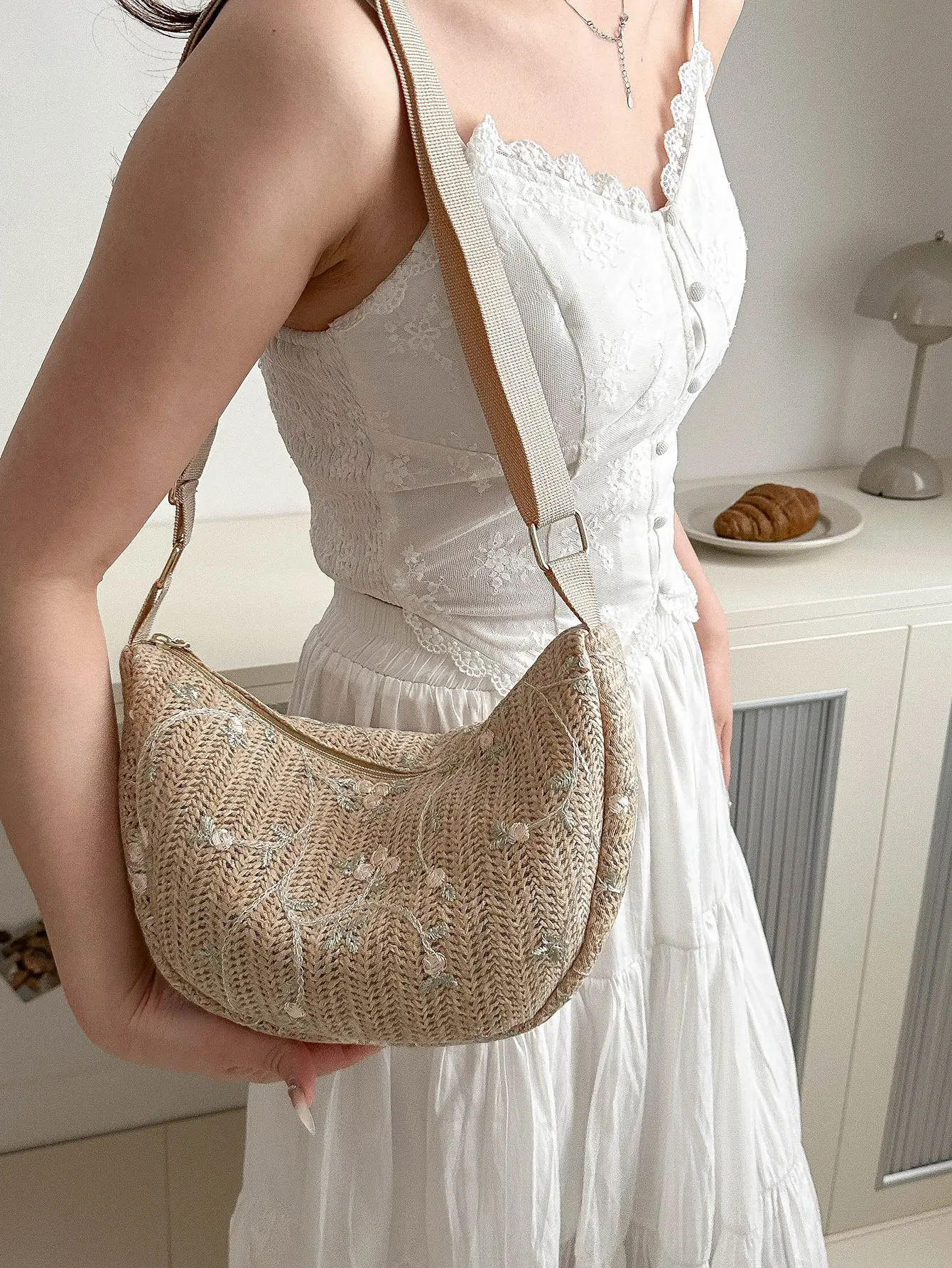 Portable Straw Woven Bag Summer 2024