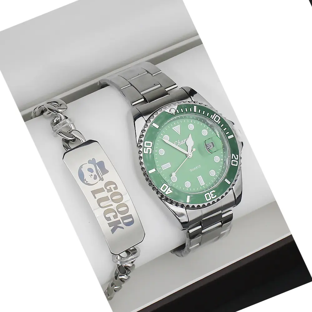 Couple Green Quartz Bracelet Watch Set for Men & Women — feature 6