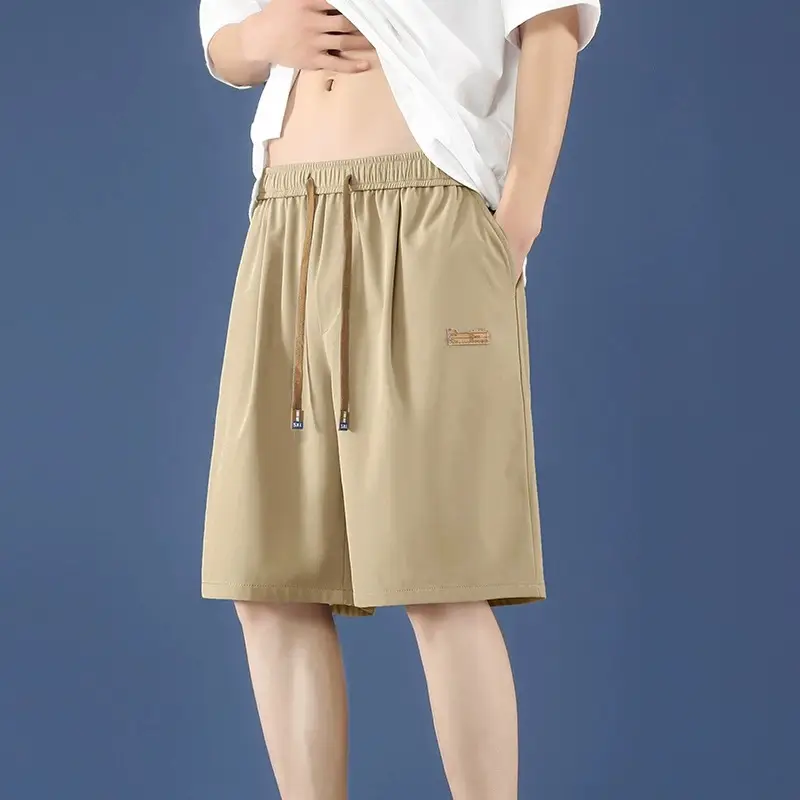 Men Loose Grey Sports Shorts Ice Silk Summer - Image 4