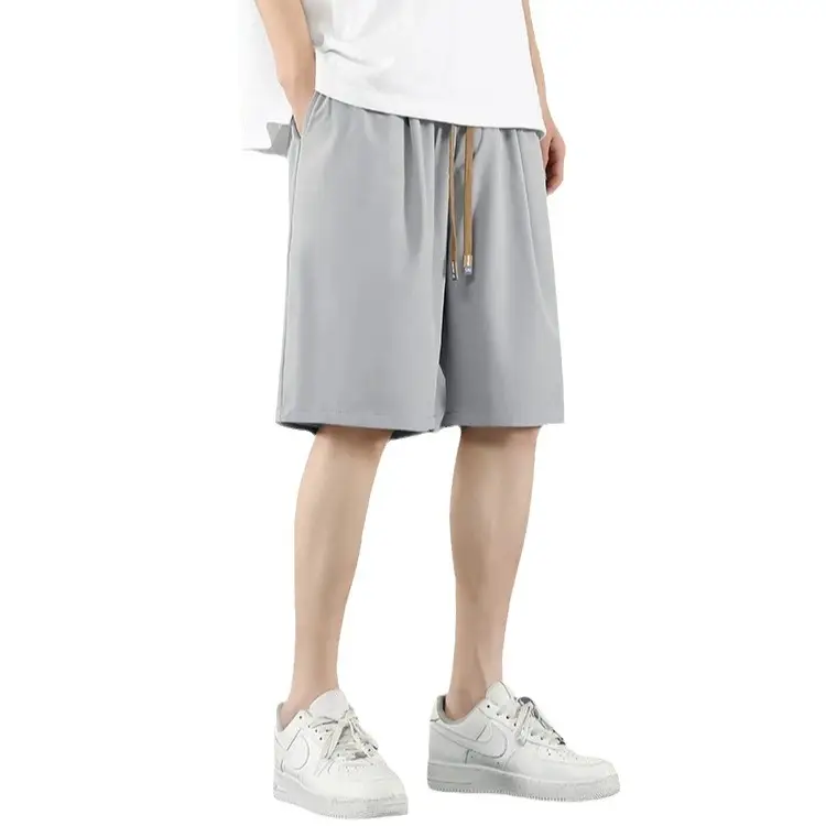 Men Loose Grey Sports Shorts Ice Silk Summer - Image 6