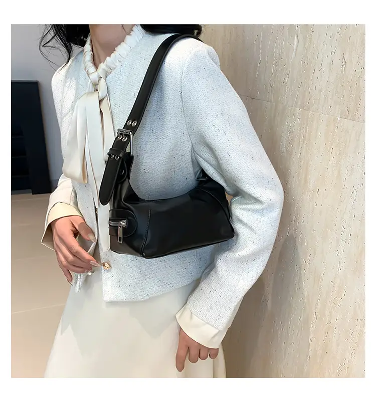 Silver Leather Shoulder Bag for Women Spring Summer — feature 13