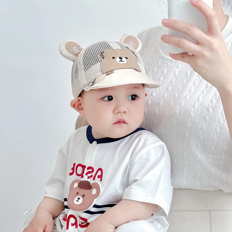 Baby Bear Hat Sunscreen Cap Mesh Cap for Boys Girls - Image 4