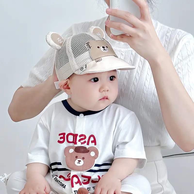 Baby Bear Hat Sunscreen Cap Mesh Cap for Boys Girls - Image 5