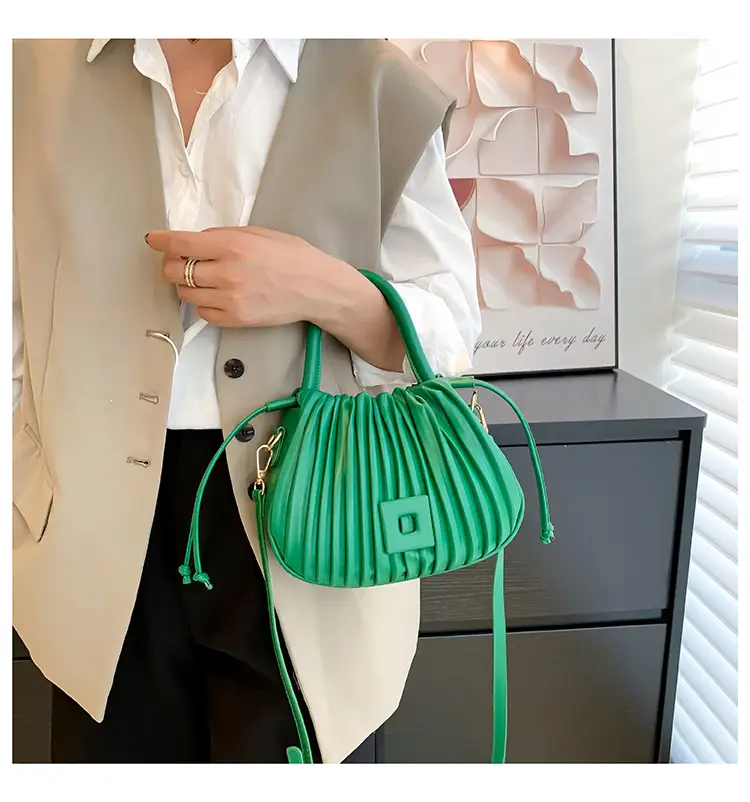 Green Textured Shoulder Crossbody Bag for Women 2024 — feature 16