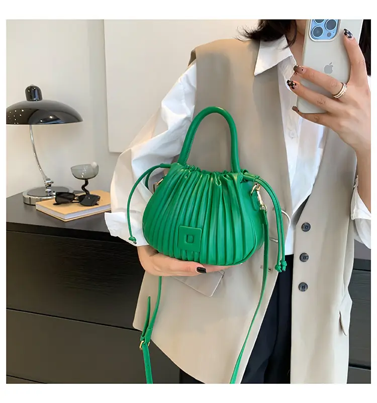 Green Textured Shoulder Crossbody Bag for Women 2024 — feature 17