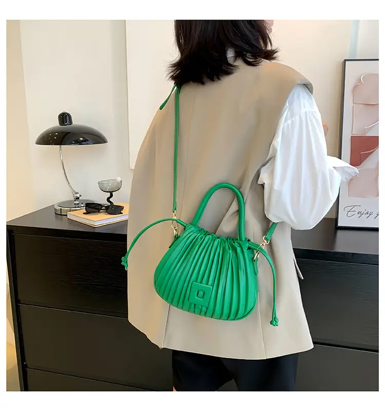 Green Textured Shoulder Crossbody Bag for Women 2024 — feature 18