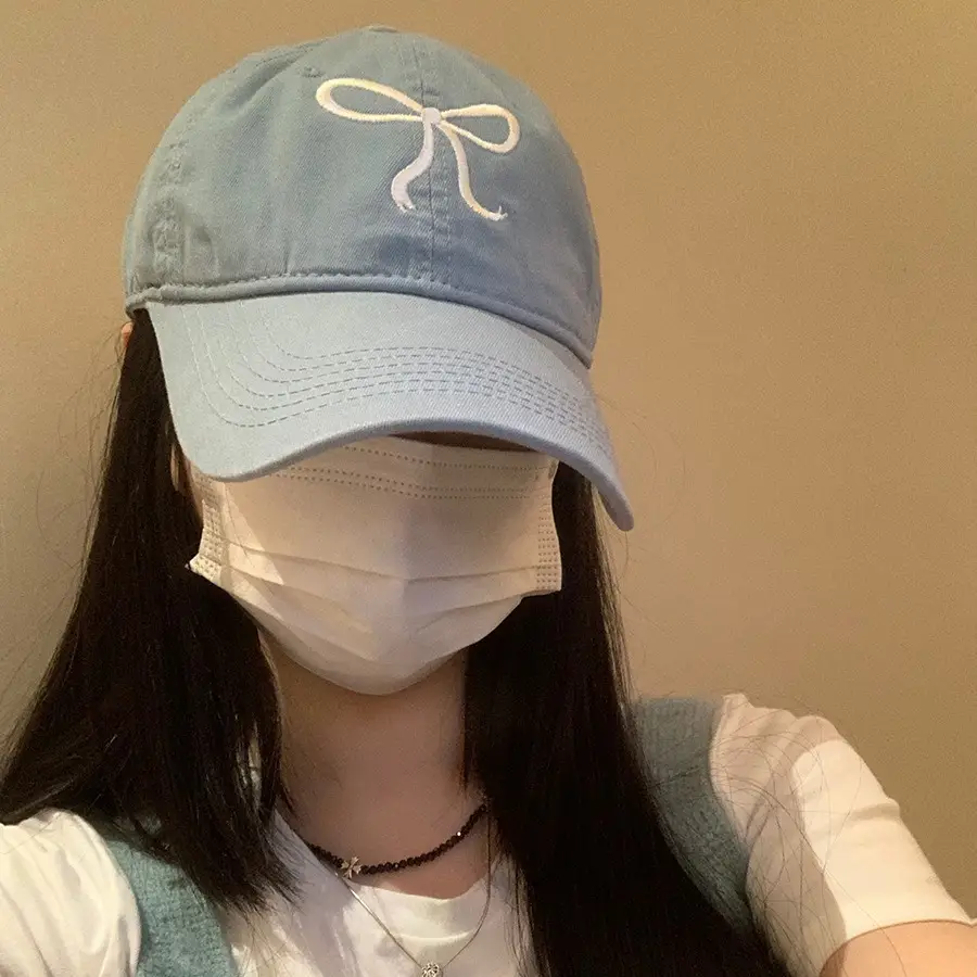 Bow Embroidered Pink Baseball Cap for Women - Image 7