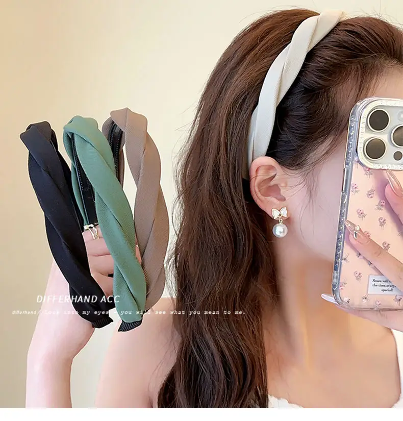 Women's Non-Slip Top Headband with Toothed Pressed Hair Stamp — feature 1