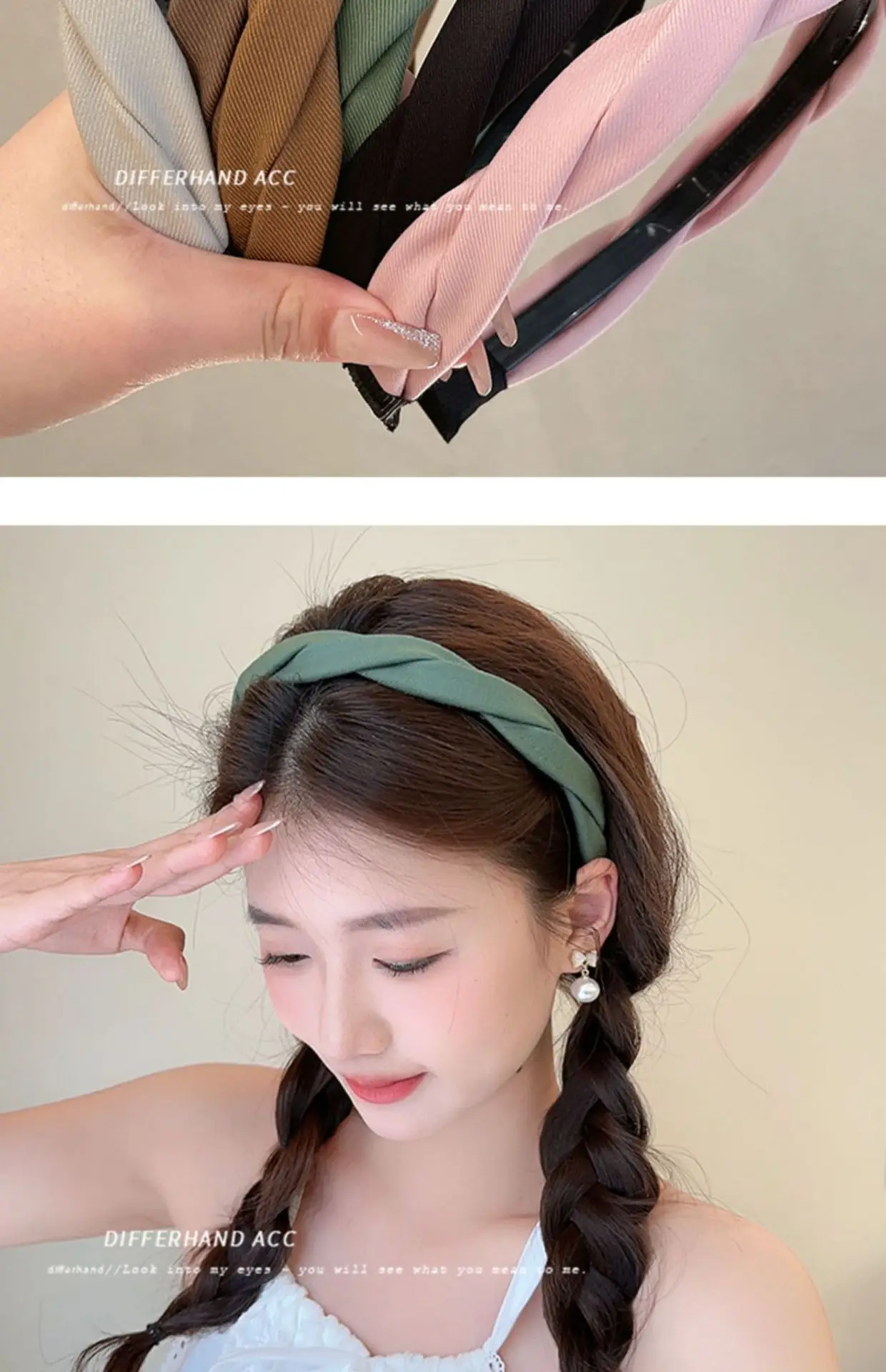 Women's Non-Slip Top Headband with Toothed Pressed Hair Stamp — feature 3