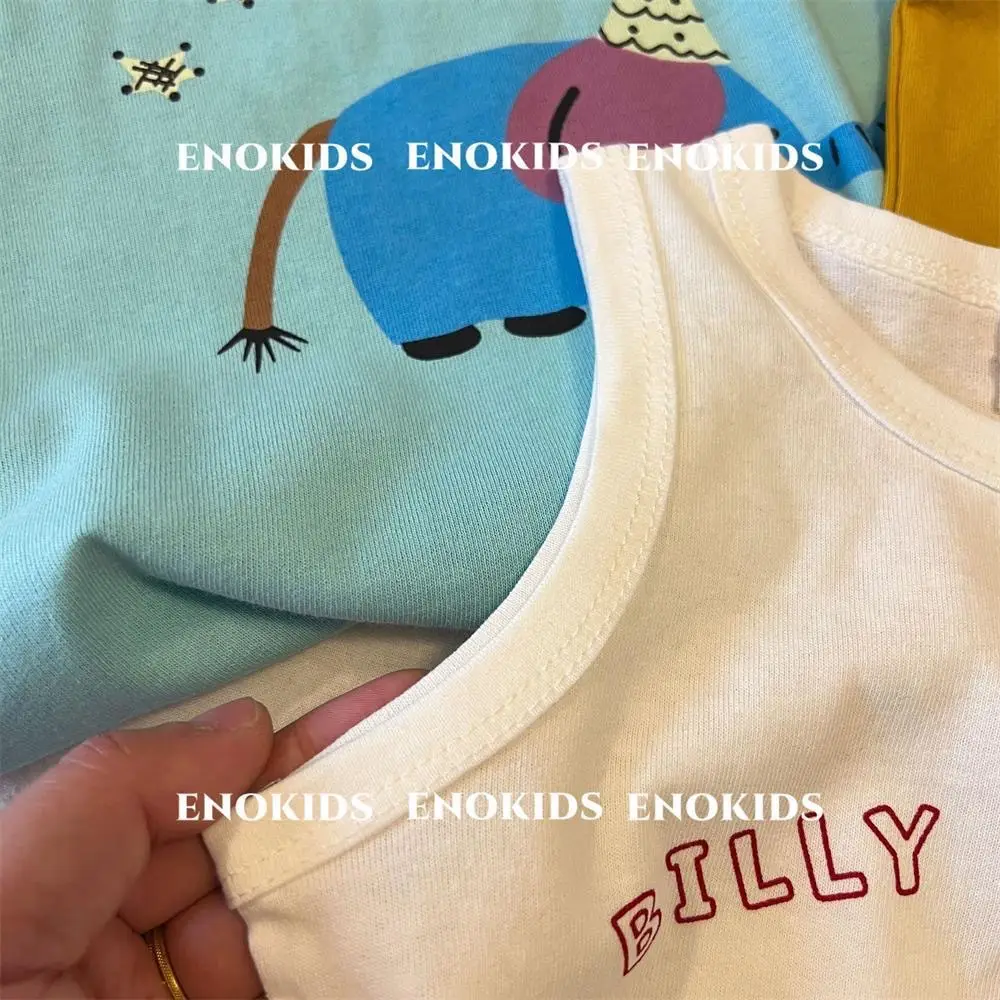 Children Cotton Cartoon Vest Blue Medium Summer Boys Korean Style — feature 2
