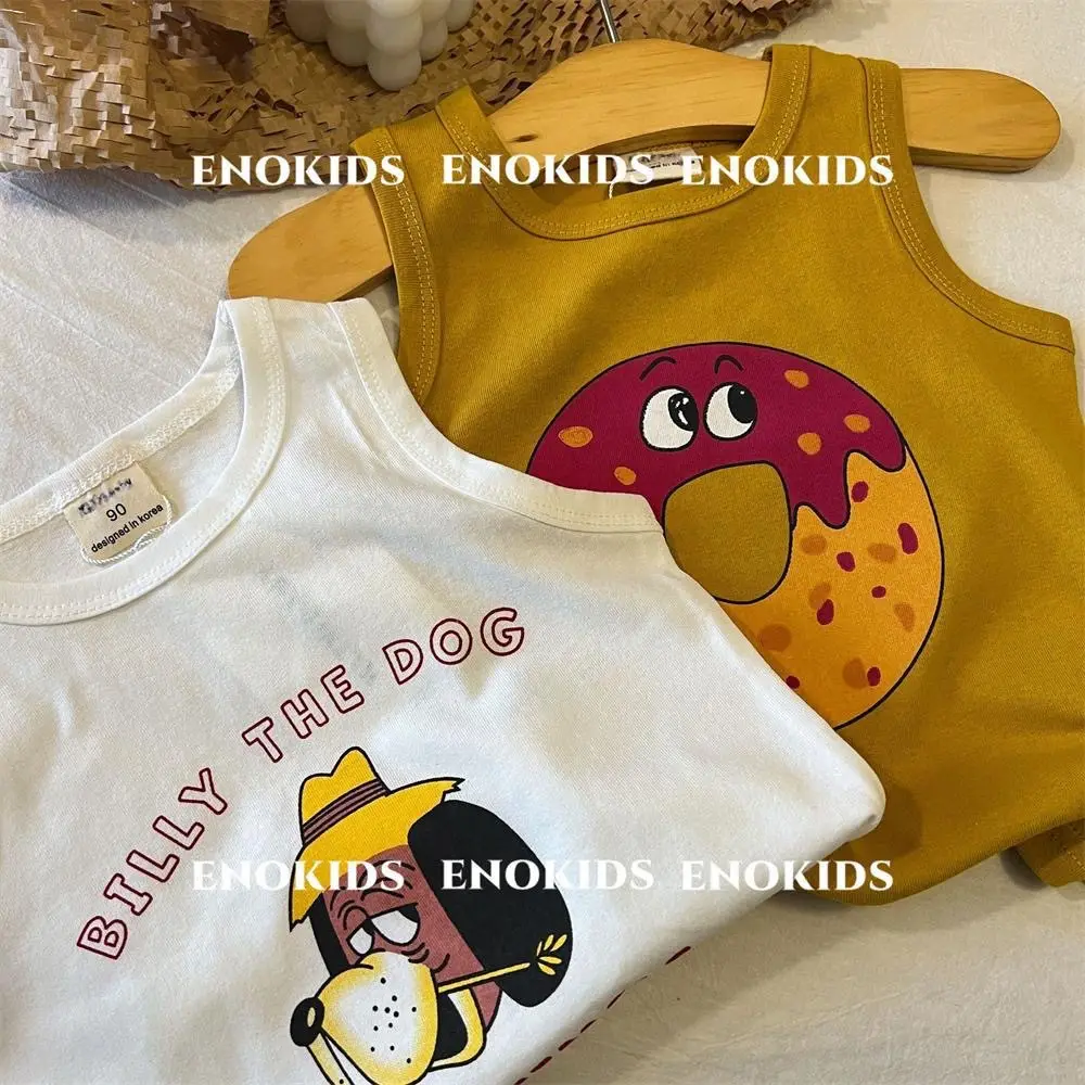 Children Cotton Cartoon Vest Blue Medium Summer Boys Korean Style — feature 7