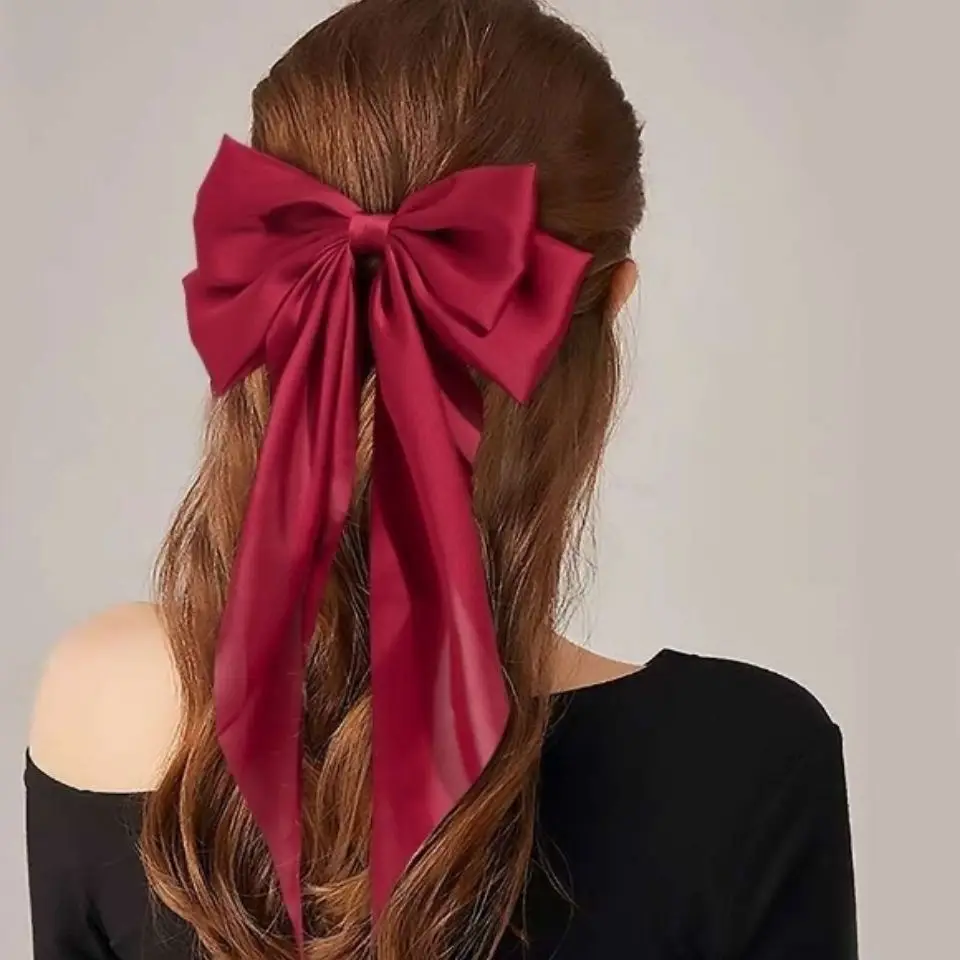 Pink Satin Hairpin with Vintage Bow Design - Image 35