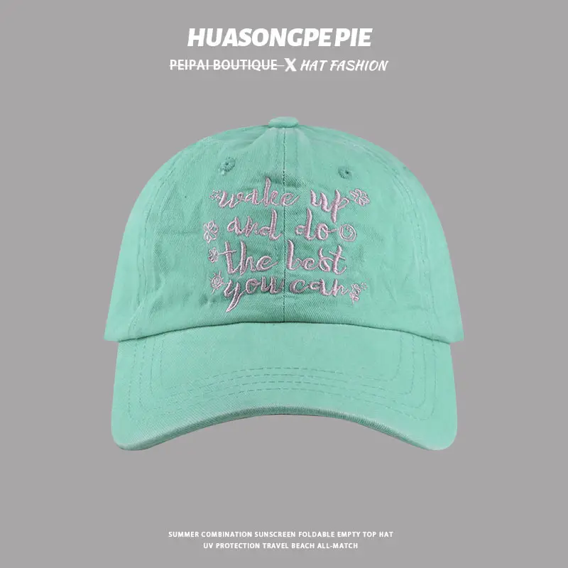 Korean Style Ins Washed Letter Embroidered Baseball Cap Women's American Style Vintage Old Cap Summer Sun Hat All-Match — feature 5
