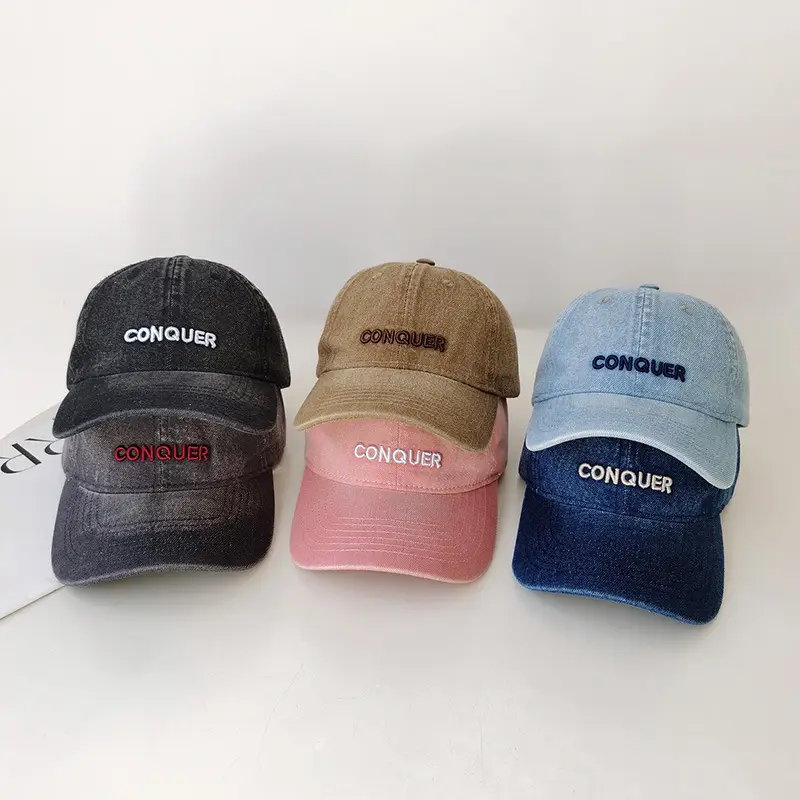 Women Denim Letter Cap Spring Summer Korean Style — feature 1
