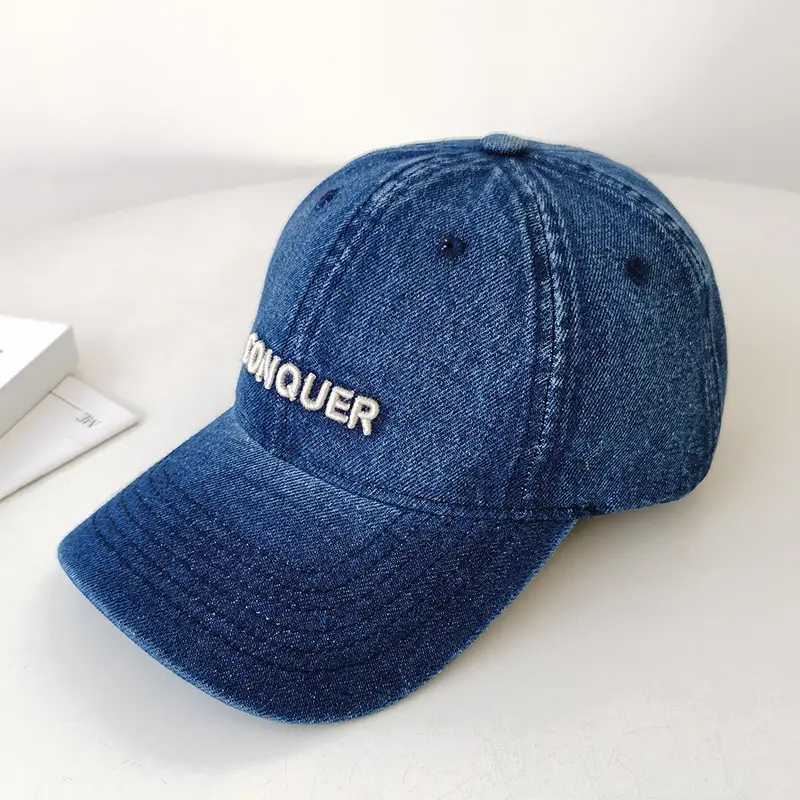 Women Denim Letter Cap Spring Summer Korean Style - Image 2