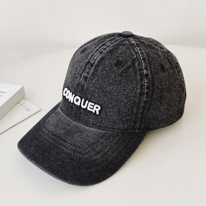 Women Denim Letter Cap Spring Summer Korean Style - Image 4