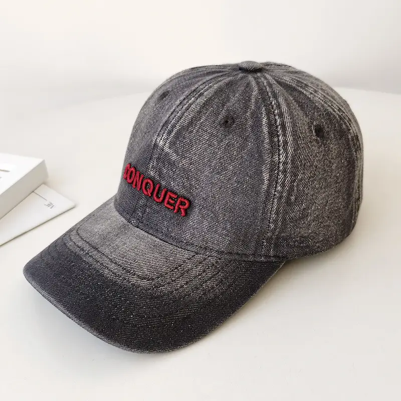 Women Denim Letter Cap Spring Summer Korean Style - Image 5