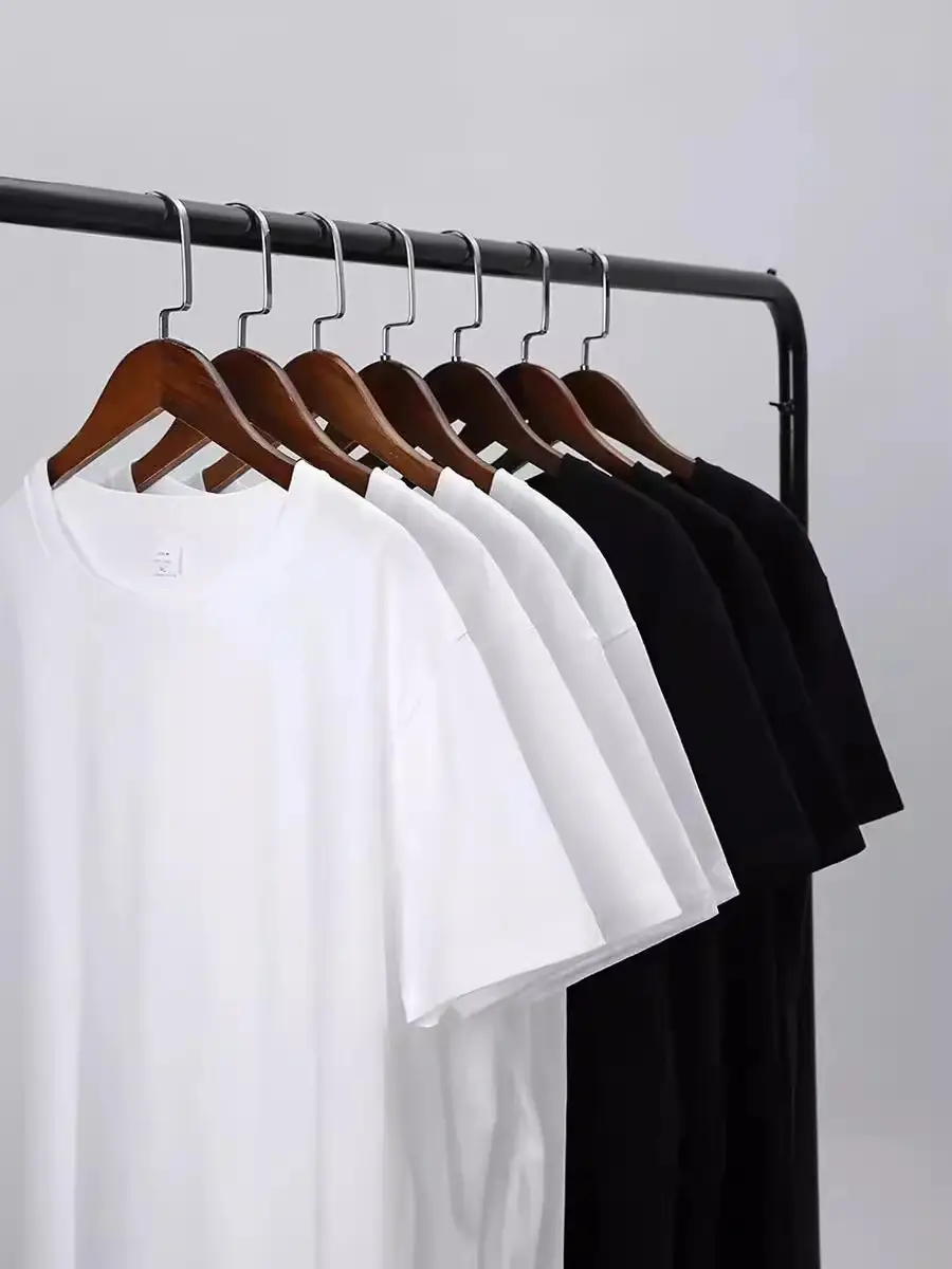 Spring Men T-Shirts Heavy Cotton Crewneck Half Sleeve
