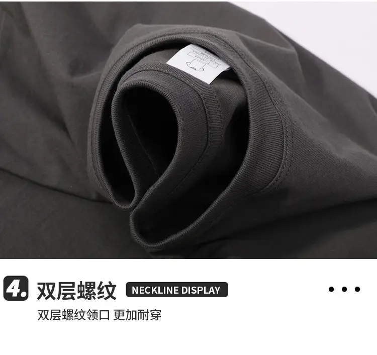 Spring Men T-Shirts Heavy Cotton Crewneck Half Sleeve — feature 13
