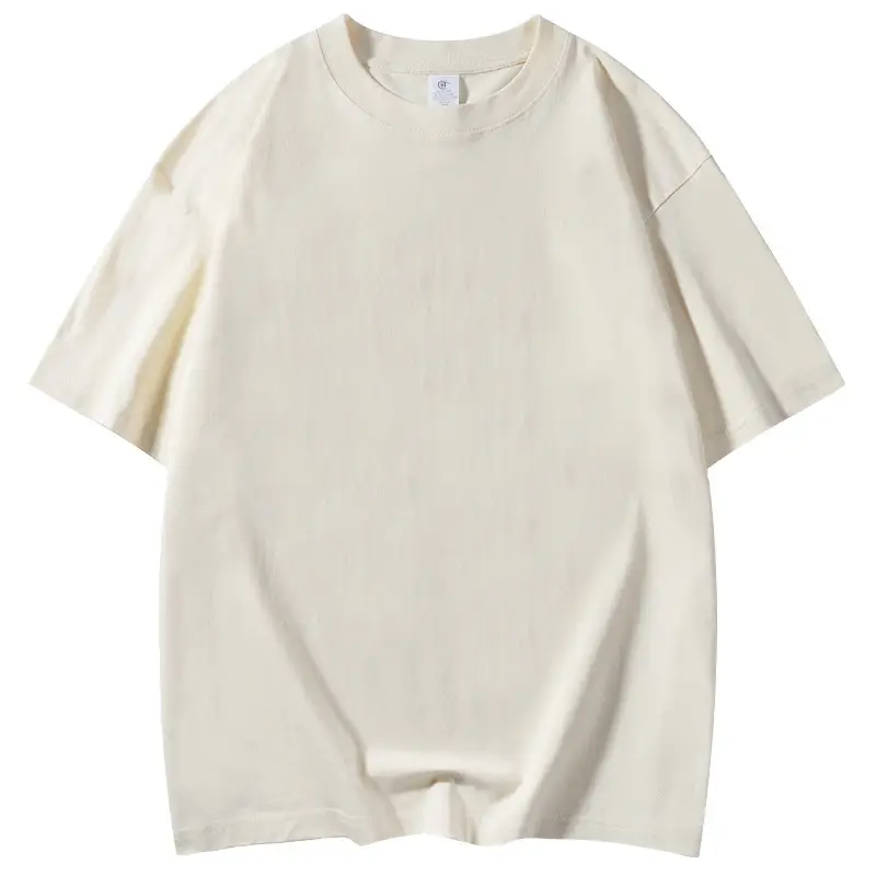 Spring Men T-Shirts Heavy Cotton Crewneck Half Sleeve