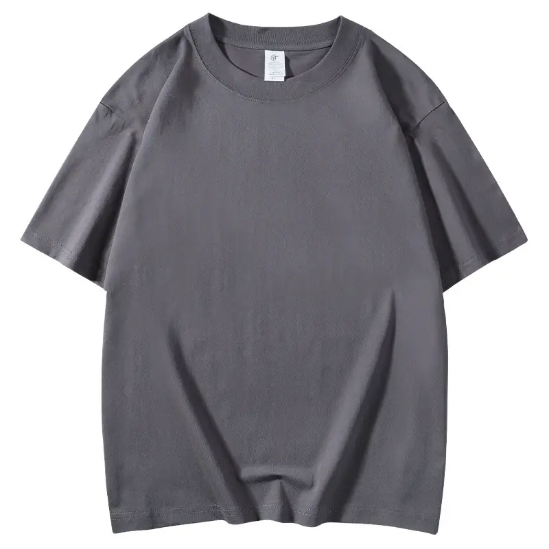 Spring Men T-Shirts Heavy Cotton Crewneck Half Sleeve