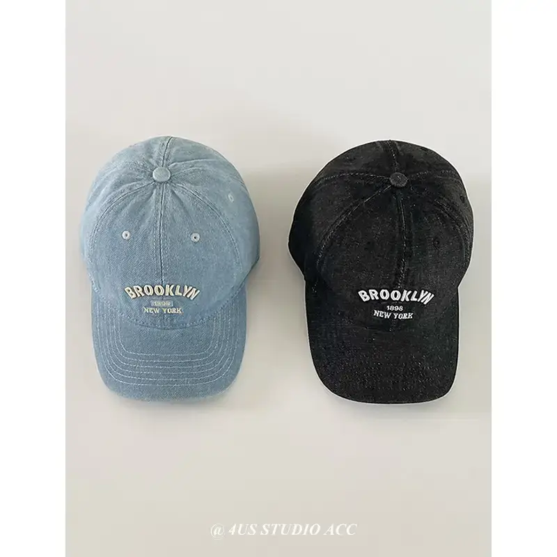 Blue Denim Brooklyn Men's Baseball Cap - Image 7